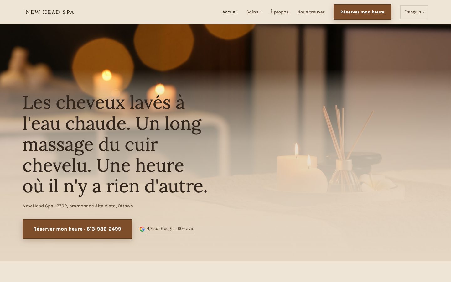 Page d’accueil de newheadspa.ca